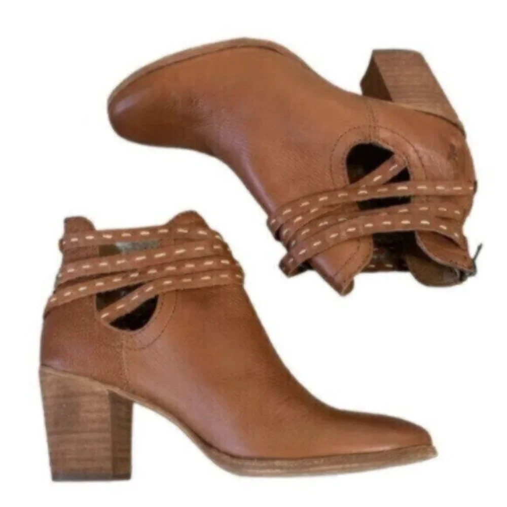 Frye Naomi Pickstitch Leather Ankle Boots